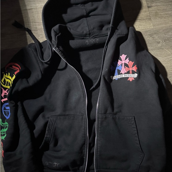 Chrome Hearts Black Hoodie with Multicolor Graphics